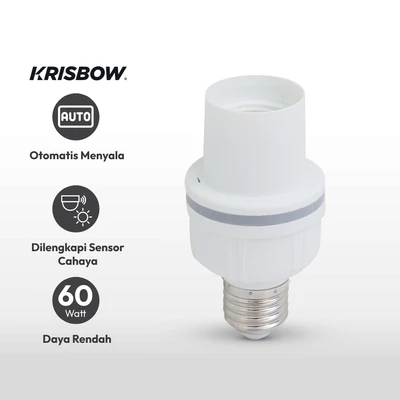 Gambar Krisbow Fitting Lampu Dengan Sensor Cahaya E27