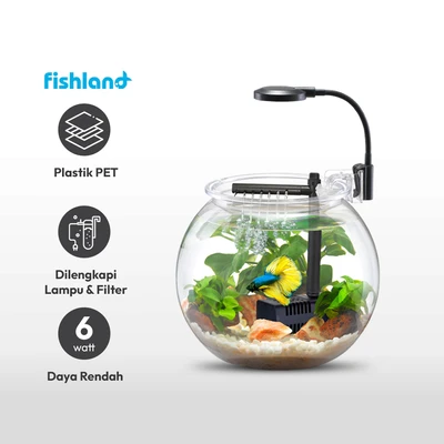 Gambar Fishland Set Aquarium Bowl Plastik