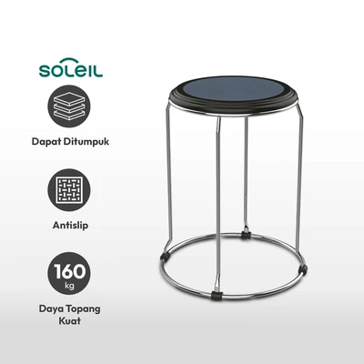 Gambar Soleil Lotus Bangku - Hitam/Krom