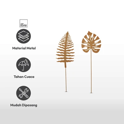 Gambar Arthome Tongkat Dekorasi Taman Leaves Set 2 pcs