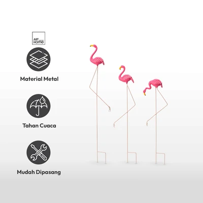 Gambar Arthome Tongkat Dekorasi Taman Polyflamingo Set 3 pcs