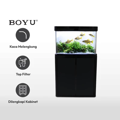Gambar Boyu Set Aquarium & Kabinet 280 Liter Eaf-1000 - Hitam