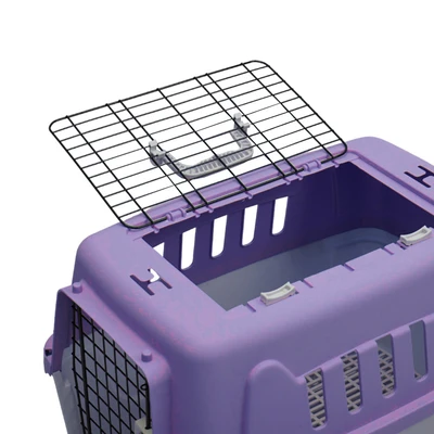 Gambar Paws N Tail Kandang Travel Portable Anjing & Kucing 2 Pintu 58.4x41x37.5 cm - Ungu