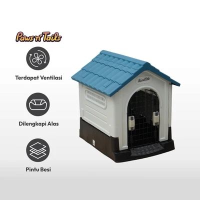 Gambar Paws N Tail Rumah Anjing & Kucing 68x57x66 cm - Biru
