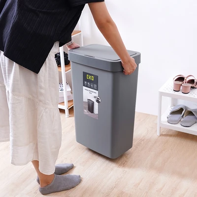 Gambar Eko Hana Tempat Sampah Sensor Gerak Plastik 50 Liter - Abu-Abu