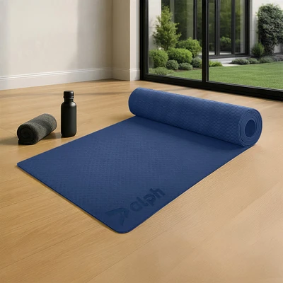 Gambar Alph Matras Yoga TPE 6 mm Dengan Strap - Biru