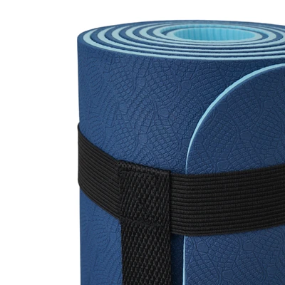 Gambar Alph Matras Yoga TPE 6 mm Dengan Strap - Biru