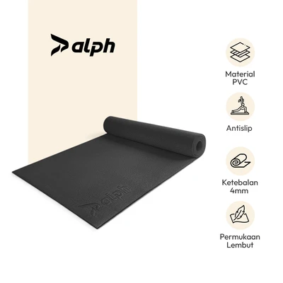 Gambar Alph Matras Yoga PVC 4 mm - Hitam