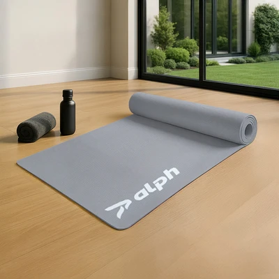 Gambar Alph Matras Yoga Nbr 10 mm - Abu-Abu