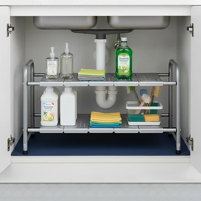 Gambar Stora Rak Wastafel Expandable - Abu-Abu