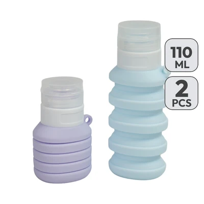 Gambar Passport Botol Travel Toiletry 110 ml Set 2 pcs - Ungu/Biru