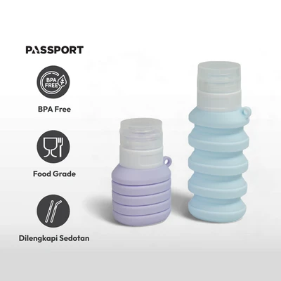 Gambar Passport Botol Travel Toiletry 110 ml Set 2 pcs - Ungu/Biru