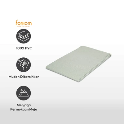 Gambar Forhom Taplak Meja PVC Kanvas 145x320 cm - Hijau