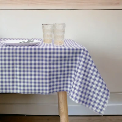 Gambar Forhom Taplak Meja PVC Gingham 145x240 cm - Biru
