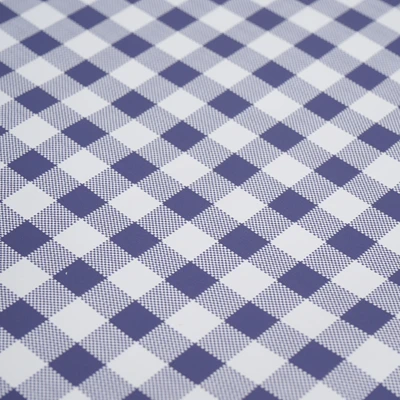 Gambar Forhom Taplak Meja PVC Gingham 145x240 cm - Biru