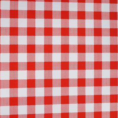 Gambar Forhom Taplak Meja PVC Gingham 145x320 cm - Merah