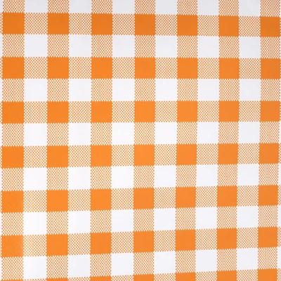 Gambar Forhom Taplak Meja PVC Gingham 145x240 cm - Orange