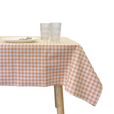 Gambar Forhom Taplak Meja PVC Gingham 145x240 cm - Orange