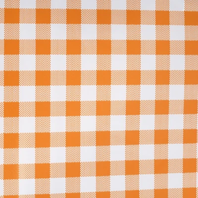 Gambar Forhom Taplak Meja PVC Gingham 145x320 cm - Oranye