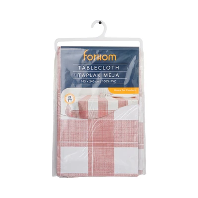 Gambar Forhom Taplak Meja PVC Checker 145x240 cm - Merah
