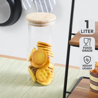 Gambar Informa Willen Stoples Kaca 1 Liter Transparan - Cokelat