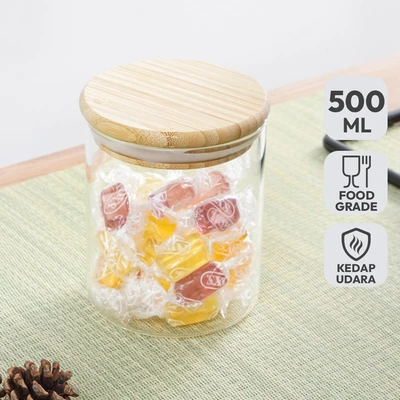 Gambar Informa Willen Stoples Kaca 500 ml Transparan - Cokelat