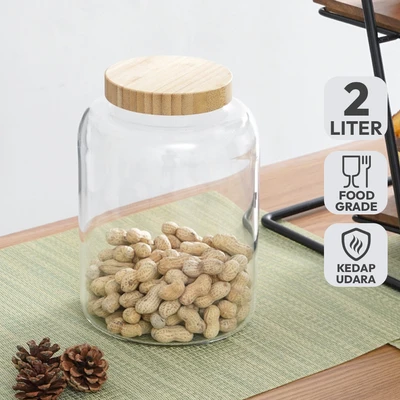 Gambar Informa Willen Stoples Kaca 2 Liter Transparan - Cokelat