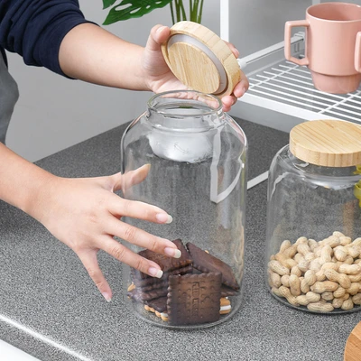Gambar Informa Willen Stoples Kaca 3 Liter Transparan - Cokelat