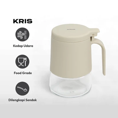 Gambar Kris Essicante Tempat Bumbu Dapur Kaca 350 ml - Krem