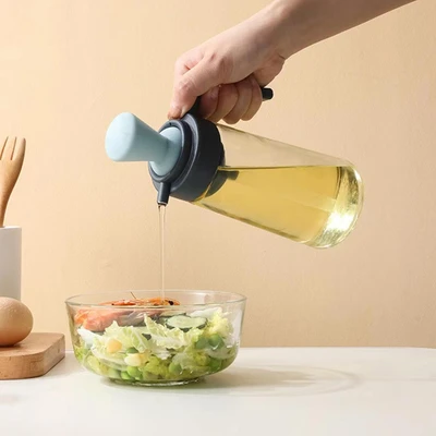 Gambar Kris Brosse Botol Minyak Kaca 2 In 1 500 ml - Hijau