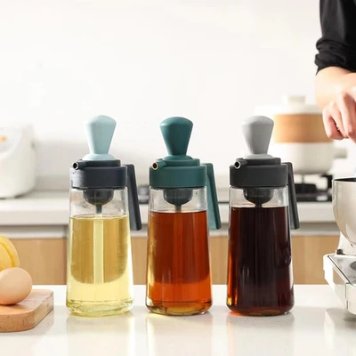 Gambar Kris Brosse Botol Minyak Kaca 2 In 1 500 ml - Hijau