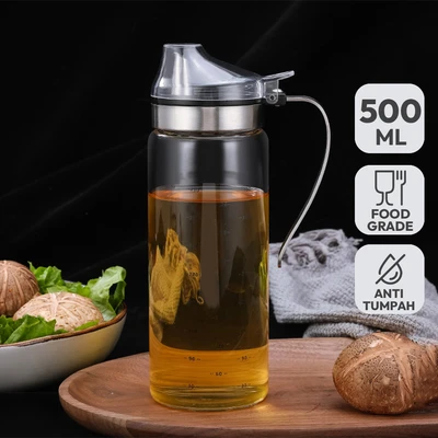Gambar Kris Botol Minyak Kaca Borosilicate 500 ml Transparan