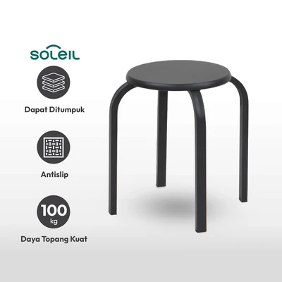 Gambar Soleil Astro Bangku Metal - Hitam