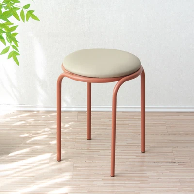 Gambar Soleil Sierra Bangku Kulit Padded - Merah Terracotta