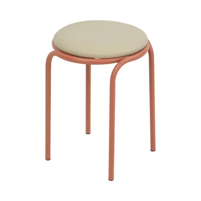 Gambar Soleil Sierra Bangku Kulit Padded - Merah Terracotta