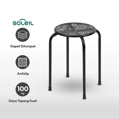 Gambar Soleil Luna Bangku Metal - Hitam