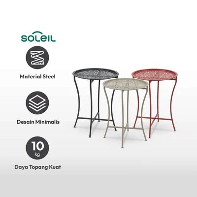 Gambar Soleil Luna Meja Sisi Tray - Cokelat Tan