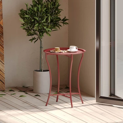 Gambar Soleil Luna Meja Sisi Tray - Merah Scarlet