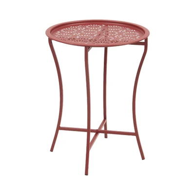 Gambar Soleil Luna Meja Sisi Tray - Merah Scarlet
