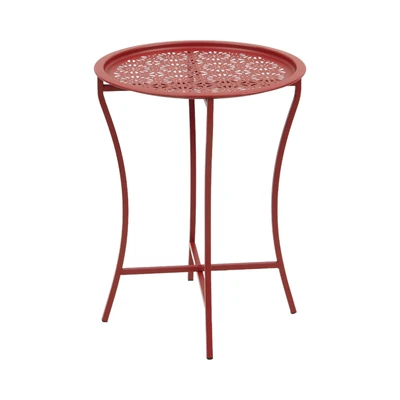 Gambar Soleil Luna Meja Sisi Tray - Merah Scarlet