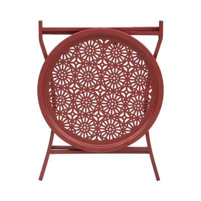 Gambar Soleil Luna Meja Sisi Tray - Merah Scarlet