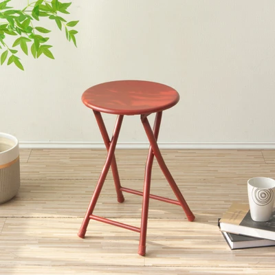Gambar Soleil Jarvis Bangku Lipat Metal - Merah Scarlet