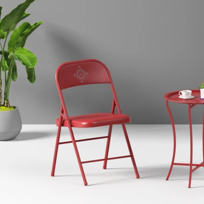 Gambar Soleil Raphael Kursi Lipat Metal - Merah Scarlet