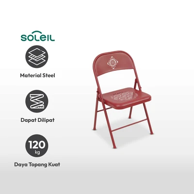 Gambar Soleil Raphael Kursi Lipat Metal - Merah Scarlet