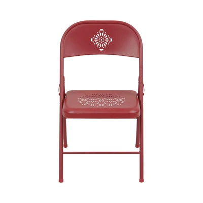 Gambar Soleil Raphael Kursi Lipat Metal - Merah Scarlet