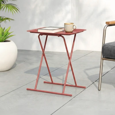 Gambar Soleil Thea Meja Sisi Tray - Merah Scarlet