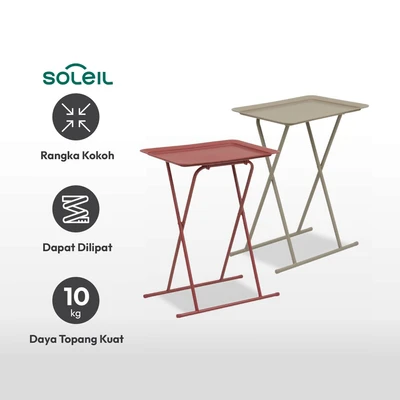 Gambar Soleil Thea Meja Sisi Tray - Merah Scarlet