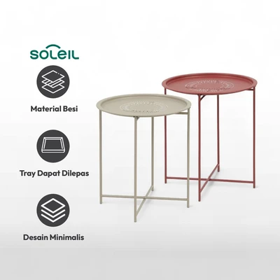 Gambar Soleil Meja Teras Tray - Cokelat Tan