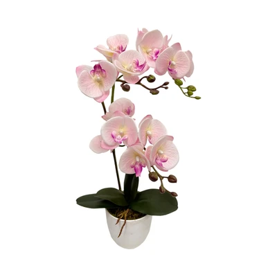 Gambar Arthome Bunga Artifisial Orchid Dengan Pot 25x12x50 cm - Pink Pastel