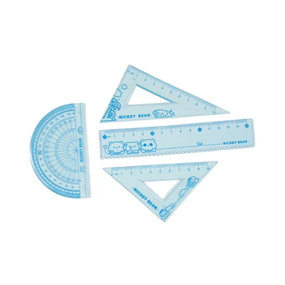 Gambar Ataru Penggaris Plastik Animal Set 4 pcs - Biru